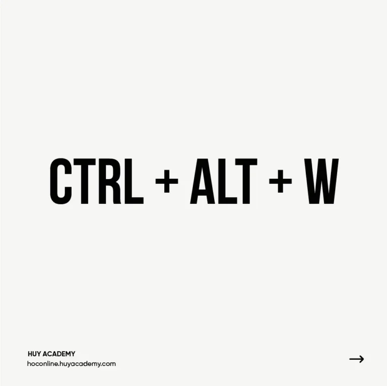 Ctrl + Alt + W: Đóng tất cả các tài liệu đang mở trong Photoshop