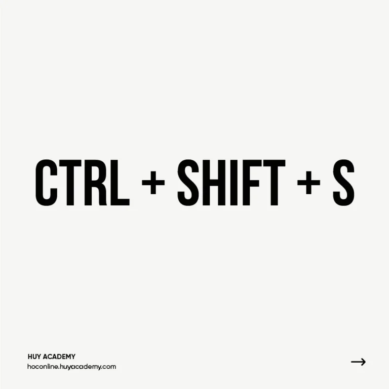 Ctrl + Shift + S: Lưu tài liệu Photoshop dưới tên khác hoặc định dạng khác